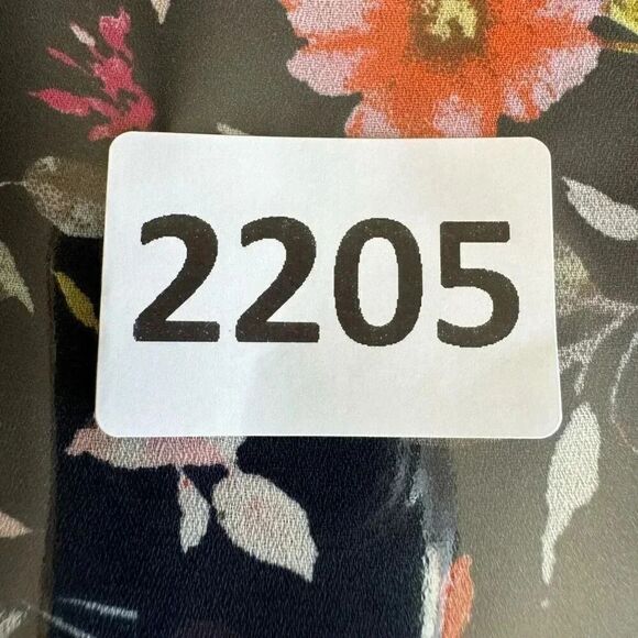 Anthropologie Danielrainn Floral Print Blouse Top Short Sleeve Chiffon L #2205 - Picture 9 of 11